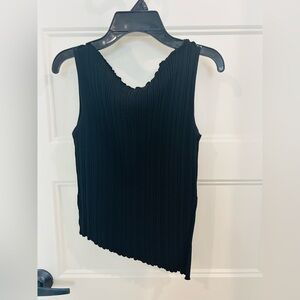 Black Ribbed Sleeveless Top